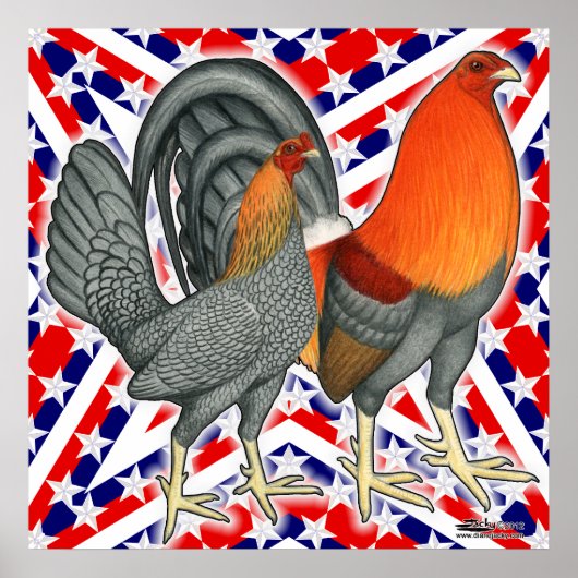 Stars en Stripes Gamefowl Poster (Voorkant)