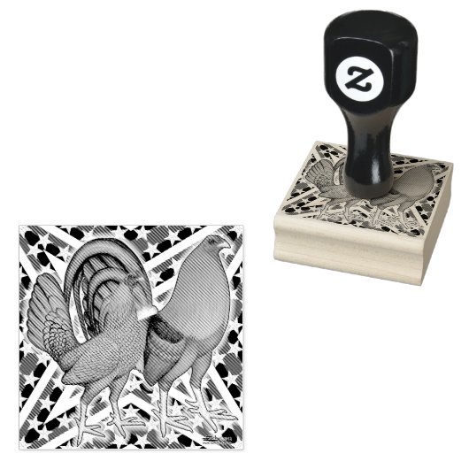 Stars en Stripes Gamefowl Rubberstempel (Gestempeld)