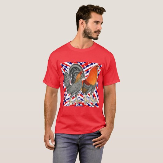 Stars en Stripes Gamefowl T-shirt (Voorkant volledig)