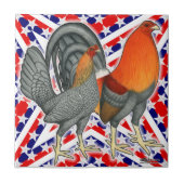 Stars en Stripes Gamefowl Tegeltje (Voorkant)
