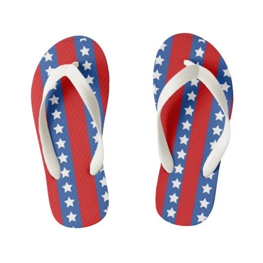 Stars en Stripes Kinder ontwerp Teenslippers (Voetbed)