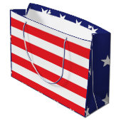 Stars en Stripes Large Gift Bag Red White Blue  Groot Cadeauzakje (Achterkant Gekanteld)