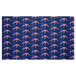 Stars en Stripes Mustang (blauw) Stof