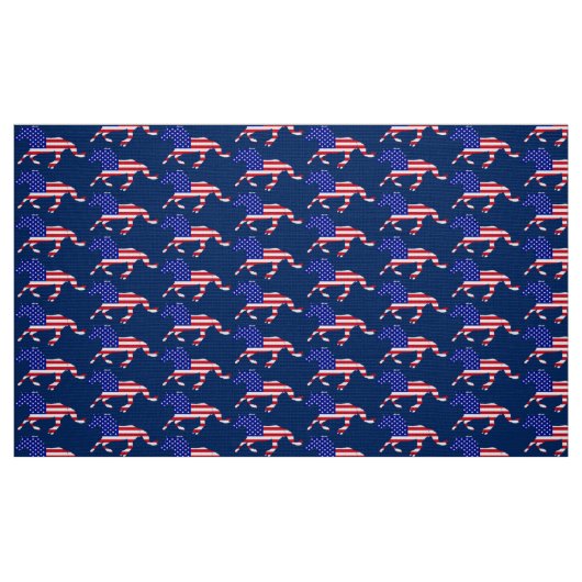 Stars en Stripes Mustang (blauw) Stof (Fat Quarter)