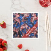 Stars en Stripes Patriotic Curls Napkins Servet (Insitu)