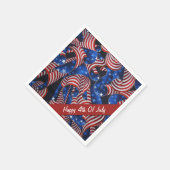 Stars en Stripes Patriotic Curls Napkins Servet (Hoek)