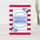 Stars en Stripes Patriotic Veteran Service Modern Bedankkaart (Voorkant)