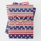 Stars en Stripes Patriottic American Flag Verenigd Inpakpapier Vel (In situ)