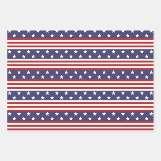 Stars en Stripes Patriottic American Flag Verenigd Inpakpapier Vel (Voorkant)