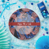 Stars en Stripes Patriottic Curls Paper Borden Papieren Bordje (Feest)