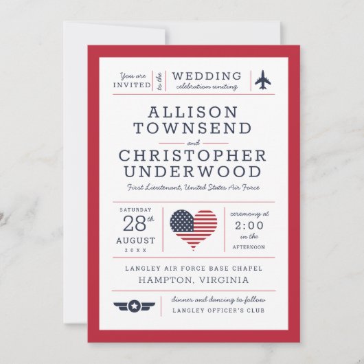 Stars en Stripes Patriottische Militaire Luchtmach Aankondiging (Voorkant)