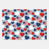 Stars en Stripes patroon van rode, witte en blauwe Inpakpapier Vel (Voorkant 2)