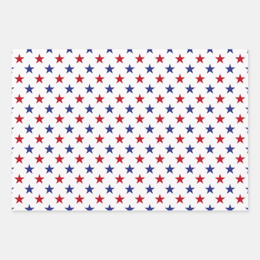 Stars en Stripes patroon van rode, witte en blauwe Inpakpapier Vel (Voorkant)
