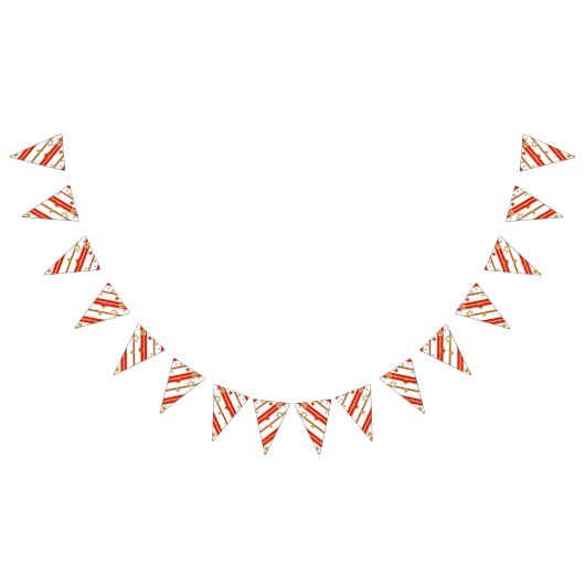 Stars en Stripes - Red Gold White Pattern 1 Vlaggetjes (Alle)