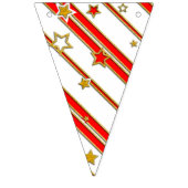 Stars en Stripes - Red Gold White Pattern 1 Vlaggetjes (Derde vlag)