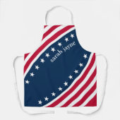 Stars en Stripes Red White Blue Apron Schort (Voorkant)