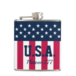 Stars en Stripes Red White Blue Heupfles