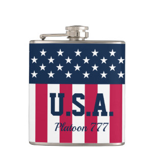 Stars en Stripes Red White Blue Heupfles