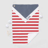 Stars en Stripes Red White en Blue Monogramed Golfhanddoek (Insitu)