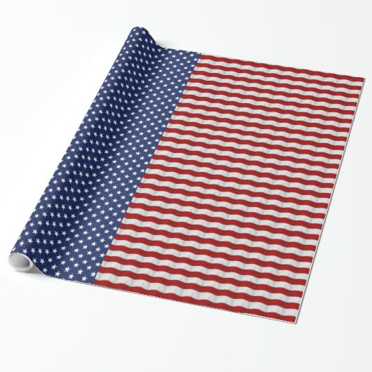 Stars en Stripes Red White en Blue Patriotic Cadeaupapier (Uitgerold)