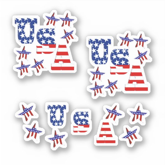 Stars en Stripes uit de VS Sticker (Voorkant)