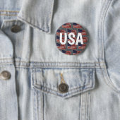Stars en Stripes USA Patriotic Flag Ronde Button 5,7 Cm (In situ)