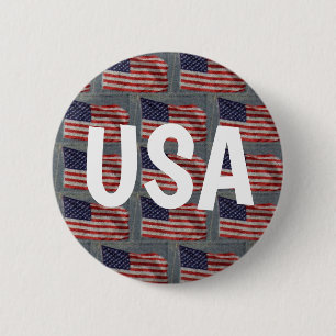 Stars en Stripes USA Patriotic Flag Ronde Button 5,7 Cm