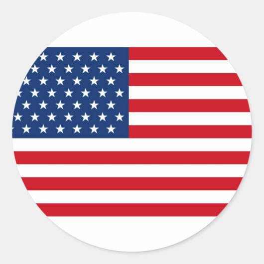 Stars en Stripes USA Ronde Sticker (Voorkant)