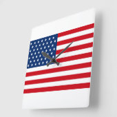 Stars en Stripes USA Vierkante Klok (Hoek)