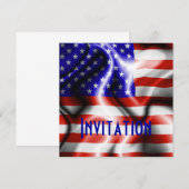 Stars en Stripes USA Vlag-uitnodigcard Kaart (Voorkant / Achterkant)