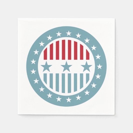 Stars en Stripes van de papierserie Napkin van jul Servetten (Voorkant)