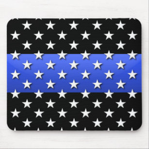 Stars en stripes van de politie van de dunne blauw muismat