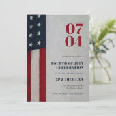 Stars en Stripes Vlag Rood Blauw op 4 juli Kaart (Staand voorkant)