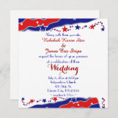 Stars en Stripes Wedding Kaart (Voorkant / Achterkant)
