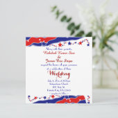 Stars en Stripes Wedding Kaart (Staand voorkant)