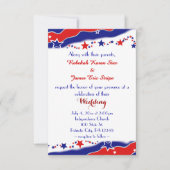 Stars en Stripes Wedding Kaart (Voorkant)