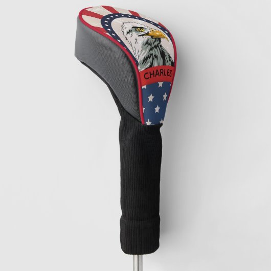 Stars en strips Bald Eagle Golfheadcover (Schuin)
