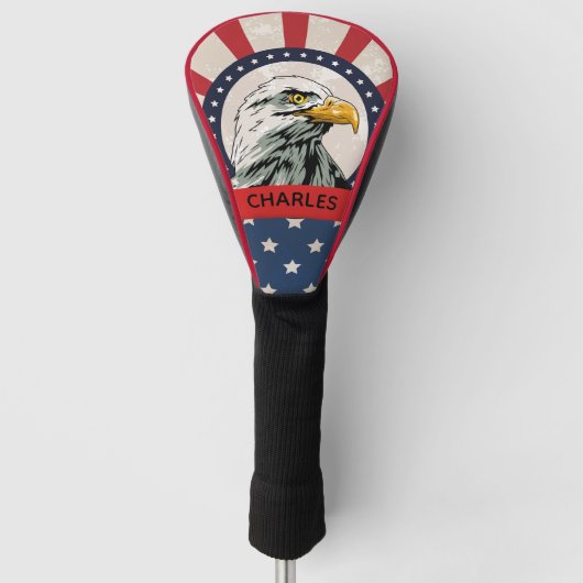 Stars en strips Bald Eagle Golfheadcover (Voorkant)