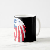 Stars en strips Bald Eagle. Naam aanpassen Koffiemok (Voorkant rechts)