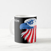 Stars en strips Bald Eagle. Naam aanpassen Koffiemok (Voorkant links)