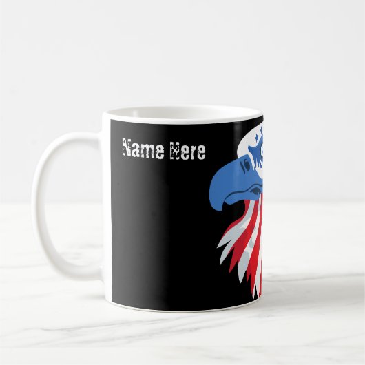 Stars en strips Bald Eagle. Naam aanpassen Koffiemok (Links)
