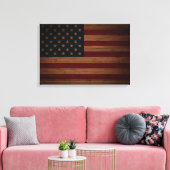 Stars en strips ( hout, VS-vlag) Canvas Afdruk (Insitu (Woonkamer))