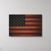 Stars en strips ( hout, VS-vlag) Canvas Afdruk (Voorkant)