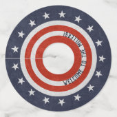 Stars en strips met (of zonder) jouw naam wijnglaslabel (Voorkant)