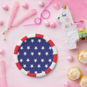Stars en strips Papieren Borden Rood wit en blauw  Papieren Bordje (Feest)