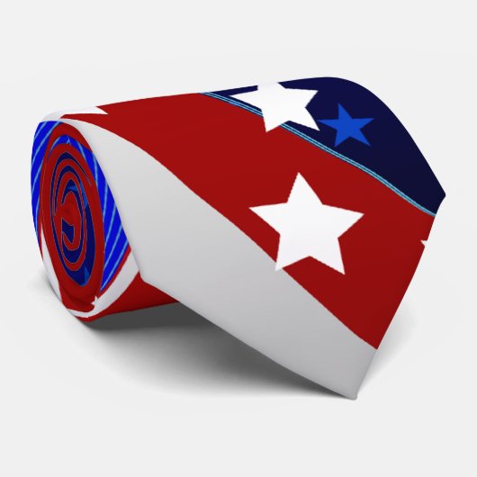 Stars en strips patriottisch - Onafhankelijkheidsd Stropdas (Opgerold)