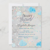 Stars en wolken holografisch optisch Baby shower Kaart (Voorkant)