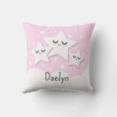 Stars en wolken in roze Kind Kussen (Achterkant)
