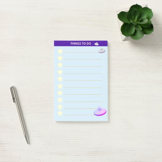 Stars & Flying Saucers personaliseerde dingen om t Post-it® Notes (Kantoor)