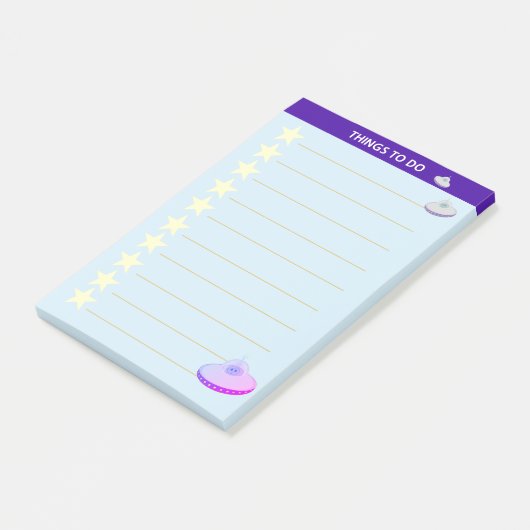 Stars & Flying Saucers personaliseerde dingen om t Post-it® Notes (Schuin)